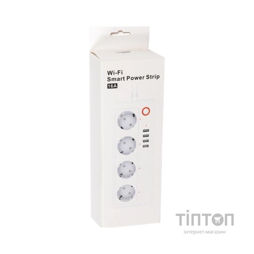 Мережевий подовжувач TUYA Smart 1.8м, 16A, 4*розетки/4*USB (HS082383)