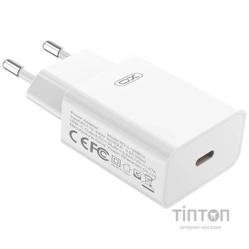 Мережевий зардний пристрій XO L126 - 20W PD Single port USB-C White