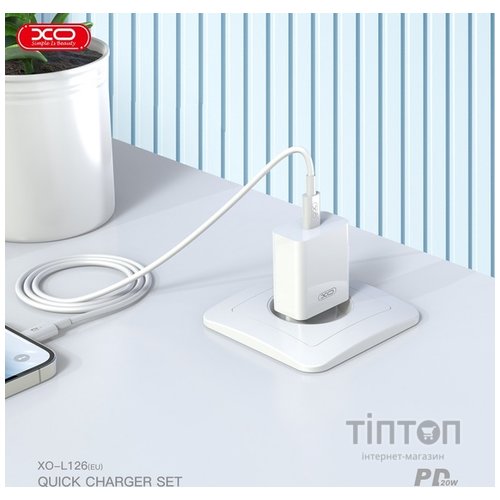 Мережевий зардний пристрій XO L126 - 20W PD Single port USB-C White