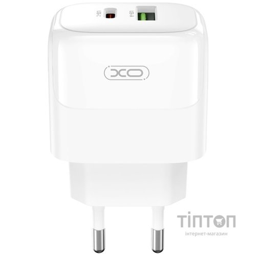 Мережевий зарядний пристрій XO L137 - 20W PD USB-C & 18W QC USB-A White