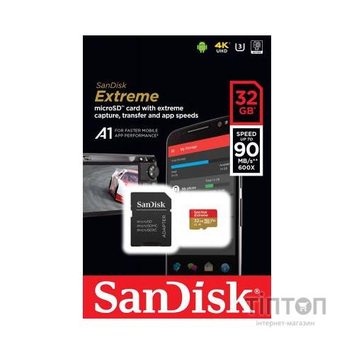 MicroSD SanDisk 32GB V30 A1 UHS-I U3 R100/W60MB/s 4K Extreme SD