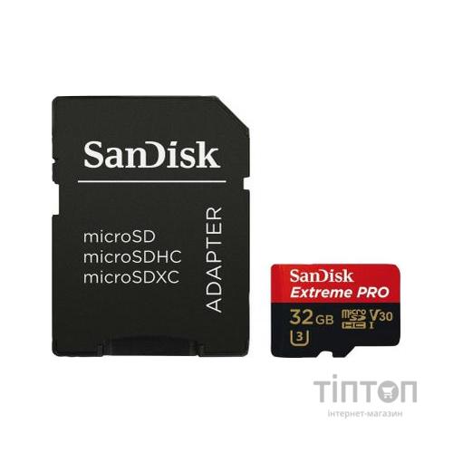 MicroSD SanDisk 32GB V30 A1 UHS-I U3 R100/W90MB/s 4K Extreme Pro SD