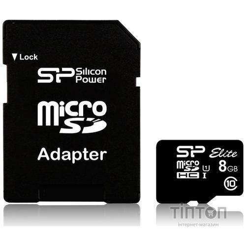 MicroSD Silicon Power 8 GB Class 10 UHS-I Elite (+ адаптер)