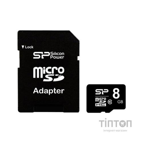 MicroSD Silicon Power 8GB C10 SD адаптер