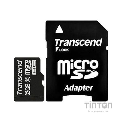 MicroSD Transcend 32Gb class 10 + SD адаптер