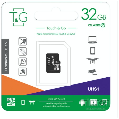 MicroSDHC 32GB UHS-I Class 10 T&G (TG-32GBSD10U1-00)