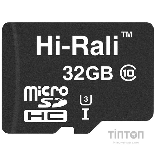 Карта пам'яті Hi-Rali 32GB microSDHC class 10 UHS-I U3 (HI-32GBSD10U3-00)