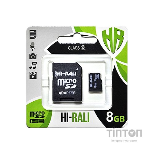 Карта пам'яті Hi-Rali 8GB microSD class10 (HI-8GBSDCL10-01)