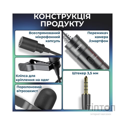 Мікрофон Boya BY-M1S Black (BY-M1S)