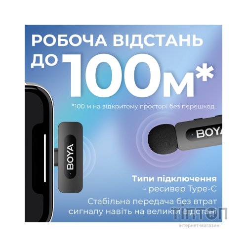 Мікрофон Boya BY-V30 Type-C Black (BY-V30)