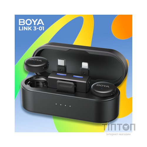 Мікрофон Boya LINK 3-01 Type-C/TRS/Lightning Black (LINK 3-01)