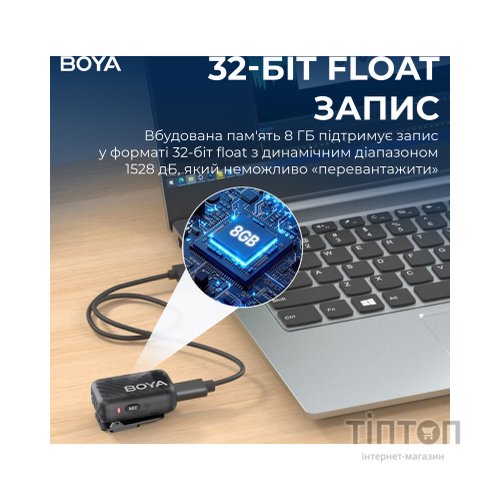 Мікрофон Boya MIC 2-02 Type-C/TRS Black (MIC 2-02)