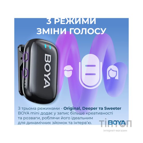 Мікрофон Boya mini-18 3,5 мм/TRS/Type-C Black (mini-18)