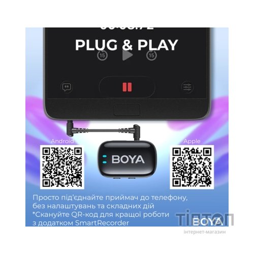 Мікрофон Boya mini-18 3,5 мм/TRS/Type-C Black (mini-18)