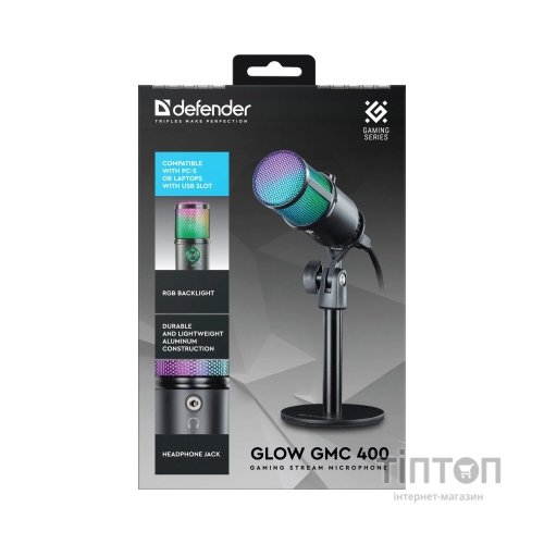 Мікрофон Defender Glow GMC 400 USB RGB (64640)