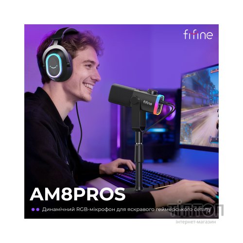 Мікрофон Fifine AM8PROS XLR/USB Black (AM8PROS)