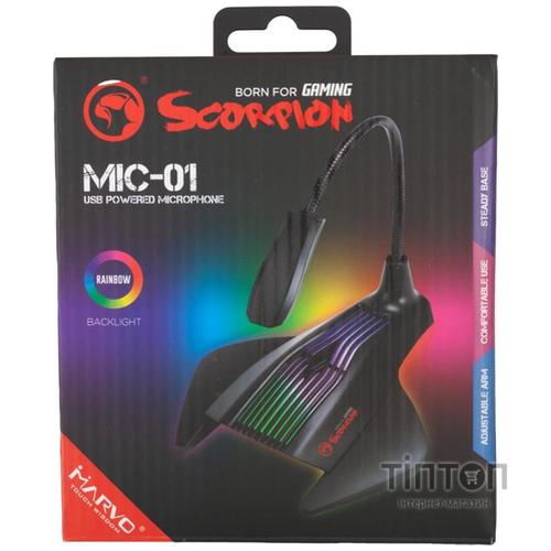 Мікрофон Marvo MIC-01 Multi-LED USB Black (MIC-01)