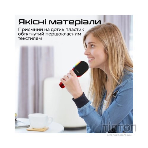 Мікрофон Promate VocalMic Bluetooth 2 x AUX LED Red (vocalmic.red)
