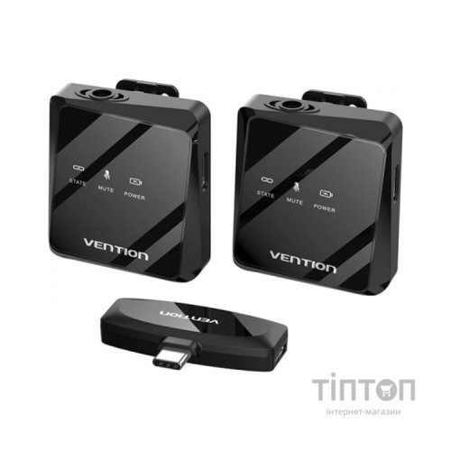 Мікрофон Vention USB-C 2-Pack Wireless Lavalier Black (NCBB0)