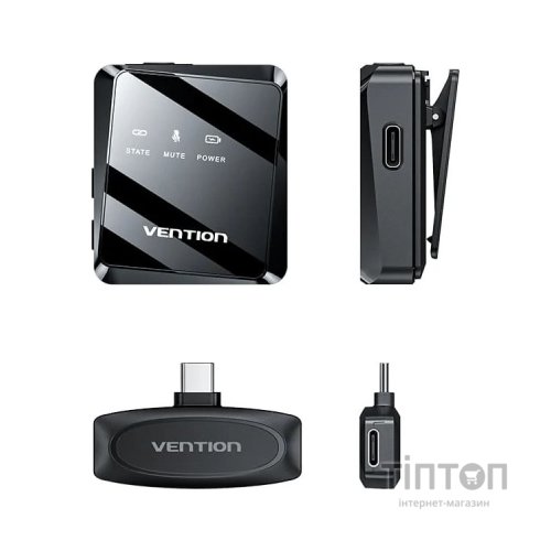Мікрофон Vention USB-C 2-Pack Wireless Lavalier Black (NCBB0)