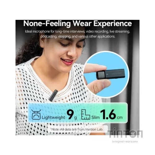 Мікрофон Vention USB-C 2-Pack Wireless Lavalier with Charging Case (NCAB0)