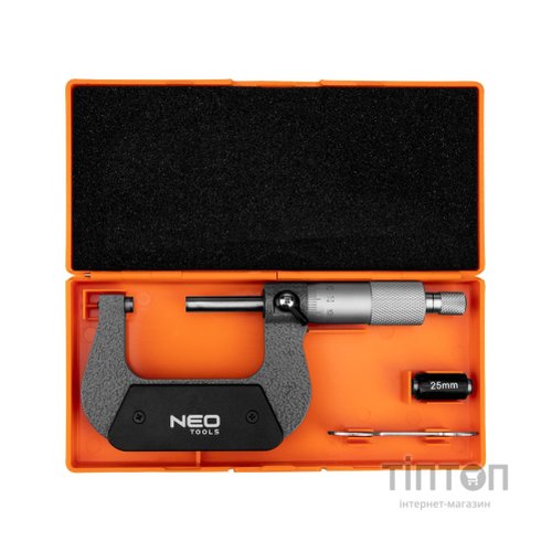 Мікрометр Neo Tools з верн'єром 25-50 мм, ±0.01 мм/м (75-021)