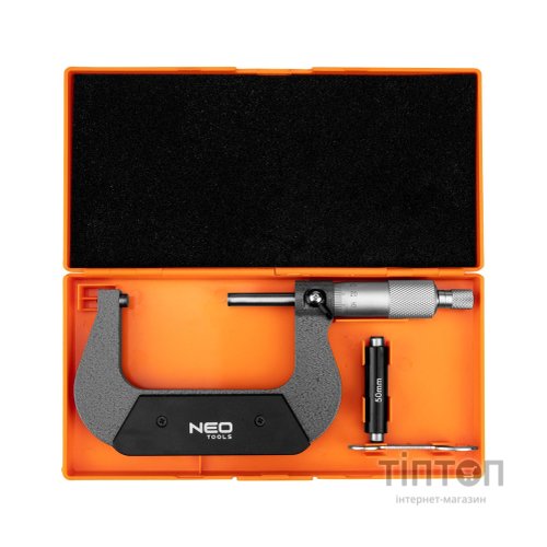 Мікрометр Neo Tools з верн'єром 50-75 мм, ±0.01 мм/м (75-022)