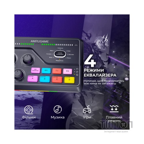 Мікшерний пульт Fifine SC8 Black (SC8)