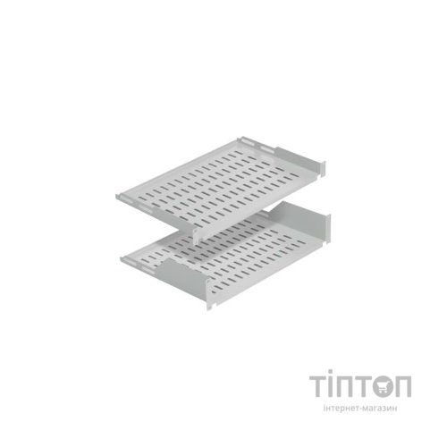 Полка 19" 1U глиб. 450-540мм, регульована RAL 7035 Mirsan (MR.HRM1U45.02)