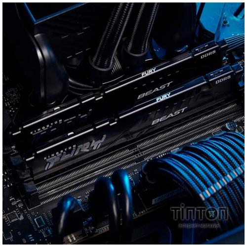 Модуль пам'яті для комп'ютера DDR5 64GB (2x32GB) 5200 MHz Beast Black Kingston Fury (ex.HyperX) (KF552C36BBEK2-64)