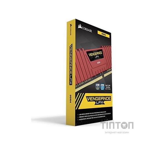 Модуль пам'яті DDR4 16GB Vengeance LPX Red CORSAIR 3200 MHz
