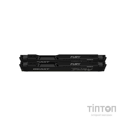 Модуль пам'яті для комп'ютера DDR3 16GB (2x8GB) 1600 MHz Fury Beast Black Kingston Fury (ex.HyperX) (KF316C10BBK2/16)