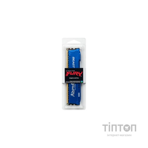 Модуль пам'яті для комп'ютера DDR3 4GB 1600 MHz Fury Beast Blue Kingston Fury (ex.HyperX) (KF316C10B/4)