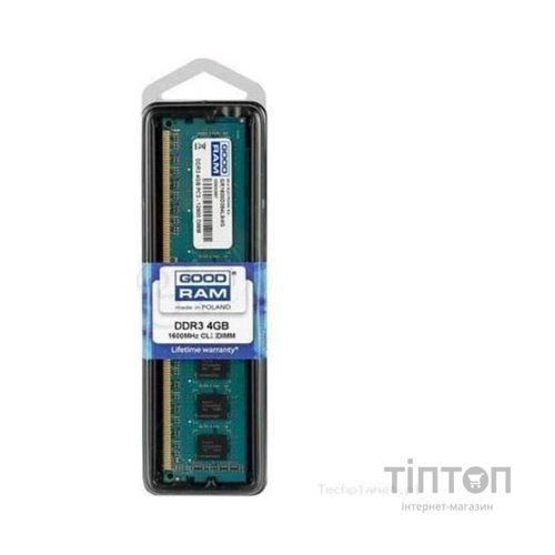 Модуль пам'яті для комп'ютера DDR3 4GB 1600 MHz Goodram (GR1600D364L11S/4G)