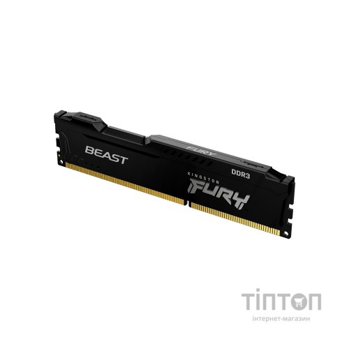 Модуль пам'яті для комп'ютера DDR3 8GB 1600 MHz Fury Beast Black Kingston Fury (ex.HyperX) (KF316C10BB/8)