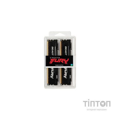 Модуль пам'яті для комп'ютера DDR3 8GB (2x4GB) 1600 MHz Fury Beast Black Kingston Fury (ex.HyperX) (KF316C10BBK2/8)