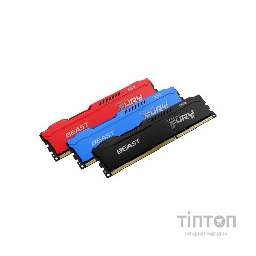 Модуль пам'яті для комп'ютера DDR3 8GB (2x4GB) 1600 MHz Fury Beast Black Kingston Fury (ex.HyperX) (KF316C10BBK2/8)