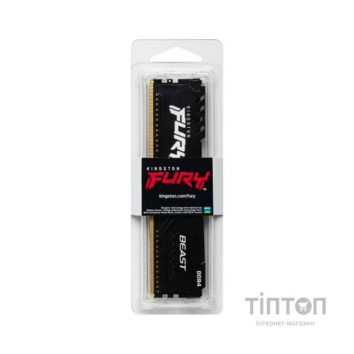 Модуль пам'яті для комп'ютера DDR4 16GB 2666 MHz FURY Beast Black Kingston Fury (ex.HyperX) (KF426C16BB/16)