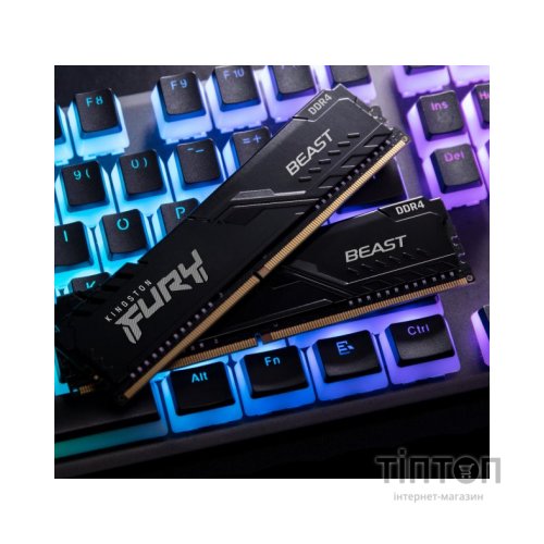 Модуль пам'яті для комп'ютера DDR4 16GB 2666 MHz FURY Beast Black Kingston Fury (ex.HyperX) (KF426C16BB/16)