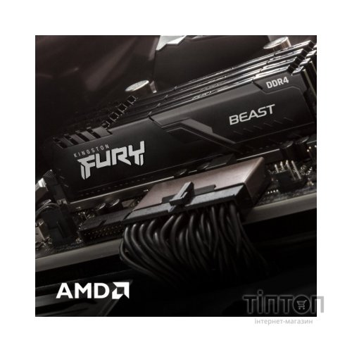 Модуль пам'яті для комп'ютера DDR4 16GB 2666 MHz FURY Beast Black Kingston Fury (ex.HyperX) (KF426C16BB/16)