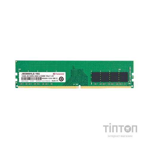 Модуль пам'яті для комп'ютера DDR4 16GB 2666 MHz Transcend (JM2666HLE-16G)