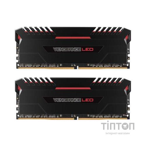 Модуль пам'яті для комп'ютера DDR4 16GB (2x8GB) 3000 MHz Vengeance LED Red Corsair (CMU16GX4M2C3000C15R)
