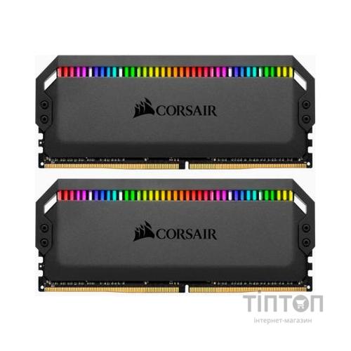 Модуль пам'яті для комп'ютера DDR4 16GB (2x8GB) 3200 MHz Dominator Platinum RGB Black Corsair (CMT16GX4M2Z3200C16)