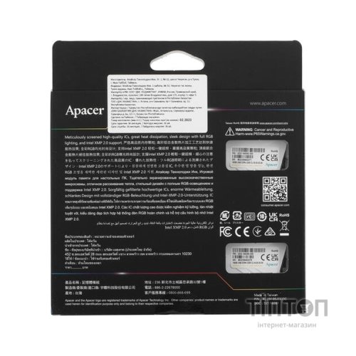 Модуль пам'яті для комп'ютера DDR4 16GB (2x8GB) 3200 MHz NOX RGB White Apacer (AH4U16G32C28YNWAA-2)