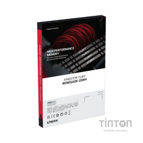 Модуль пам'яті для комп'ютера DDR4 16GB (2x8GB) 3200 MHz Renegade Black Kingston Fury (ex.HyperX) (KF432C16RBK2/16)