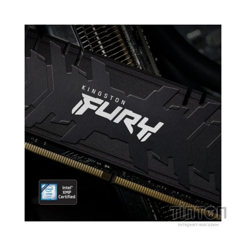 Модуль пам'яті для комп'ютера DDR4 16GB (2x8GB) 3200 MHz Renegade Black Kingston Fury (ex.HyperX) (KF432C16RBK2/16)