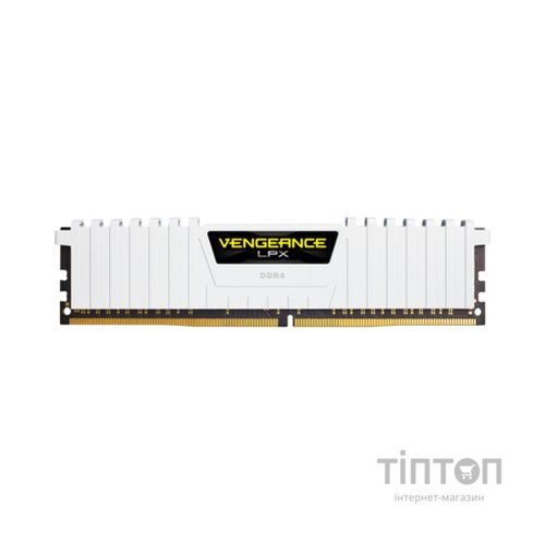 Модуль пам'яті для комп'ютера DDR4 16GB (2x8GB) 3200 MHz Vengeance LPX White Corsair (CMK16GX4M2E3200C16W)