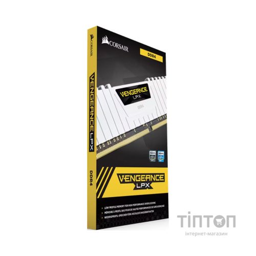 Модуль пам'яті для комп'ютера DDR4 16GB (2x8GB) 3200 MHz Vengeance LPX White Corsair (CMK16GX4M2E3200C16W)