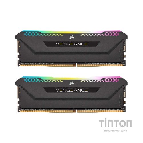 Модуль пам'яті для комп'ютера DDR4 16GB (2x8GB) 3200 MHz Vengeance RGB PRO Black Corsair (CMH16GX4M2E3200C16)