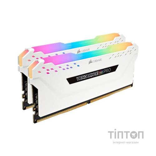 Модуль пам'яті для комп'ютера DDR4 16GB (2x8GB) 3200 MHz Vengeance RGB Pro White Corsair (CMW16GX4M2C3200C16W)
